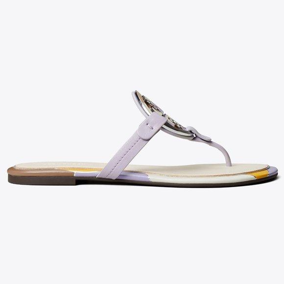 Tory Burch $258 MILLER ENAMEL LOGO SANDAL Spring Lavender Lilac - Picture 5 of 9